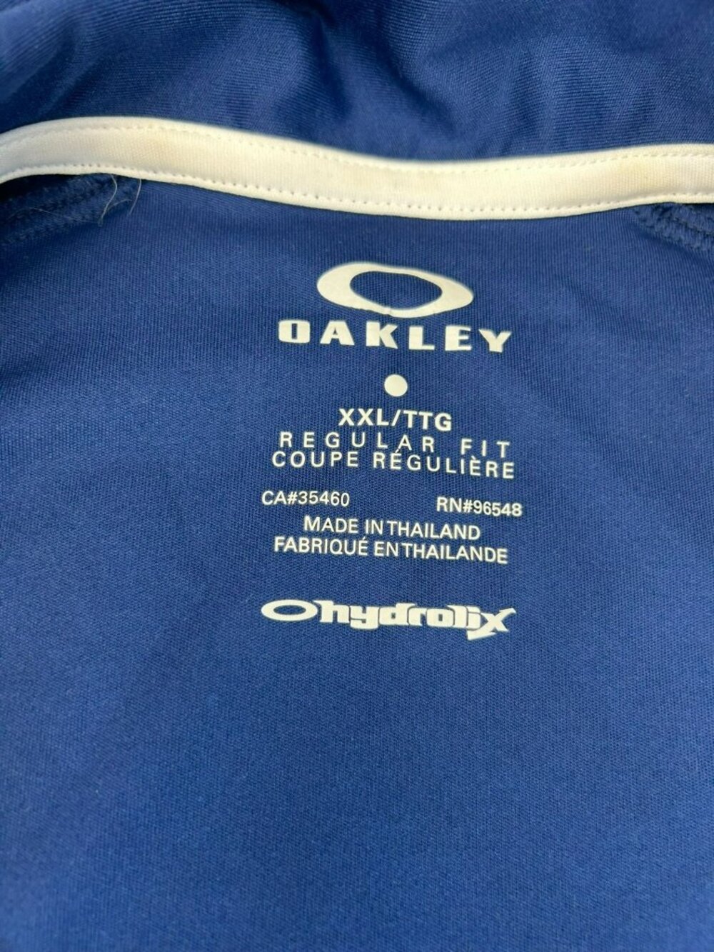 Oakley Mens Blue Polo Shirt XXL Polyester Regular Fit Hydrolix Moisture-Wicking - Picture 2 of 5